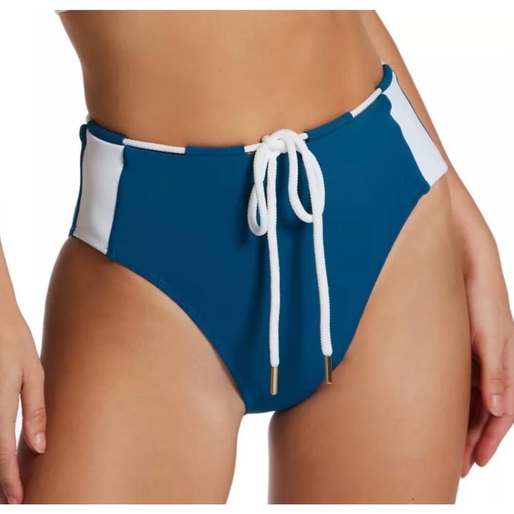 Robin Piccone Emma High Waist Bikini Bottom Safire Combo L NWT